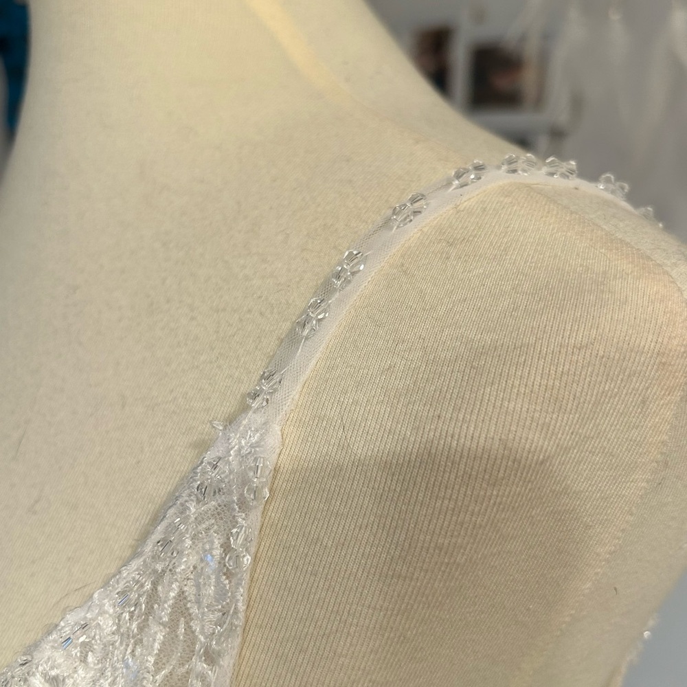 Beaded wedding dress with train - Picture 8 of 10